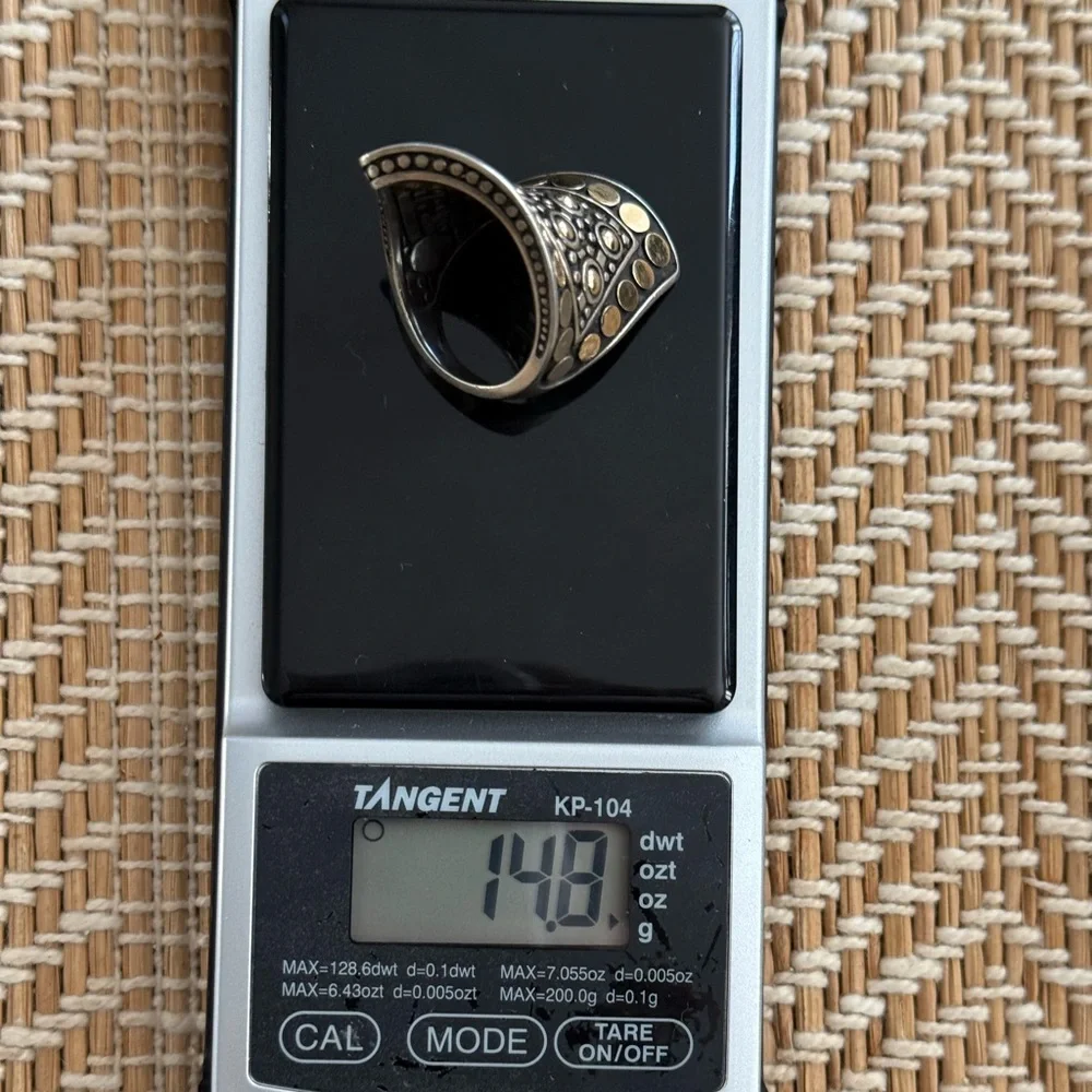 John Hardy 18K solid gold and sterling silver Jaisalmer Dot Contour wrap ring - Picture 5 of 5